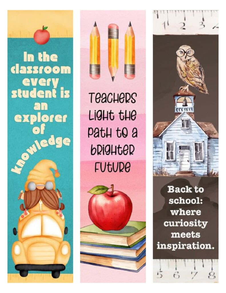 Free Printable Bookmarks For Teachers - Set 3