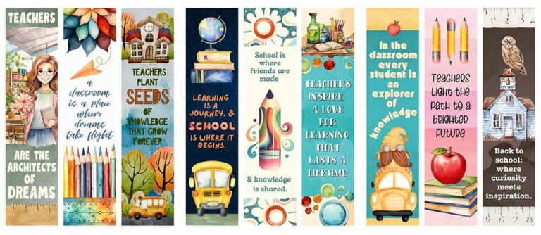 Free Printable Bookmarks Perfect For Back To School!