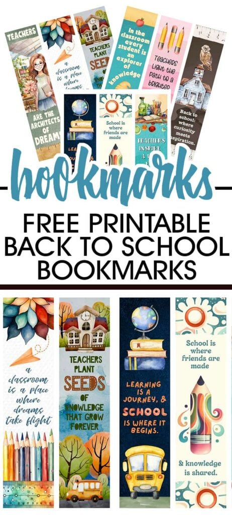 Free Printable Bookmarks Perfect For Back To School!