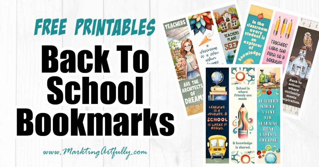 Free Printable Bookmarks Perfect For Back To School!