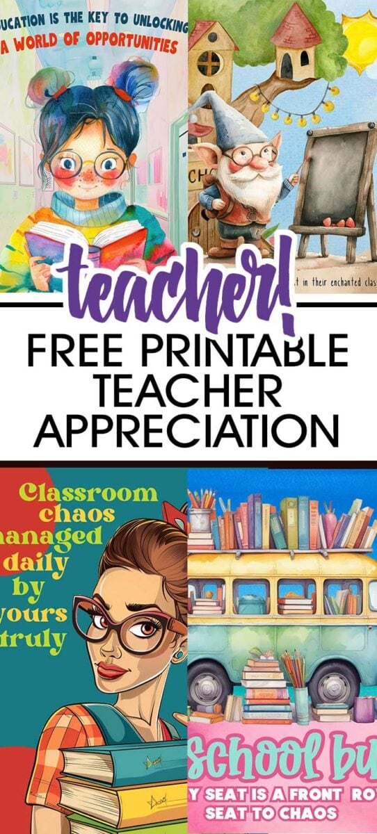 5 Free Teacher Appreciation Wall Art Printables