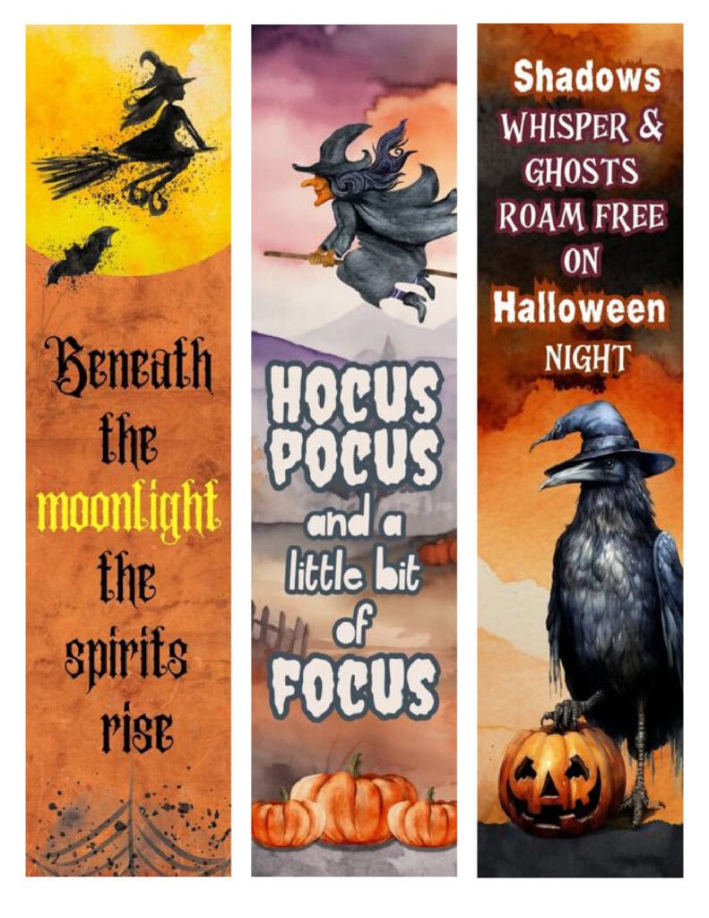 Spooky Halloween Bookmarks - Free Printables