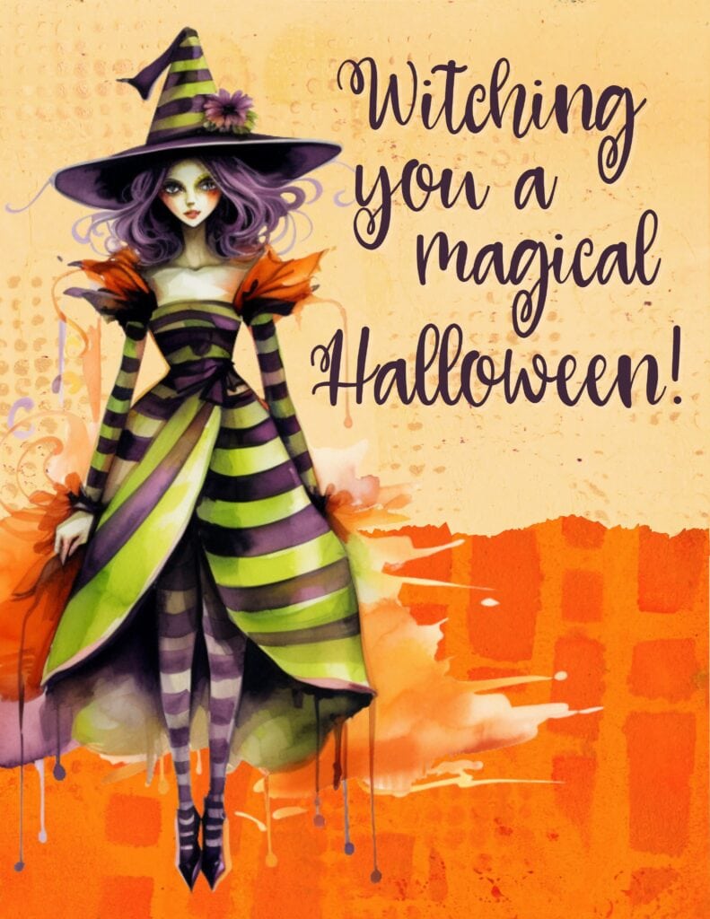 Witching You A Magical Halloween - Free Printable Planner Cover