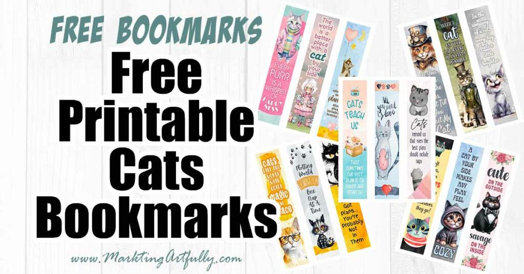 15 Curious Cats Bookmarks - Free Printable