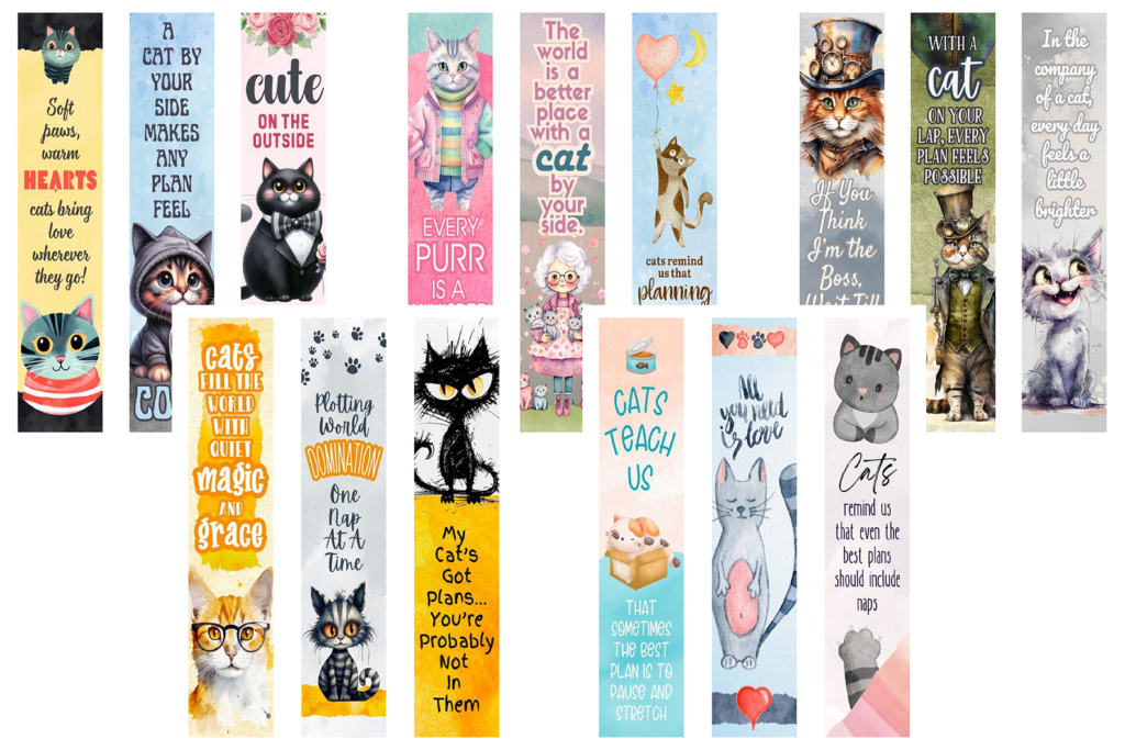 All The Free Printable Cat Bookmarks