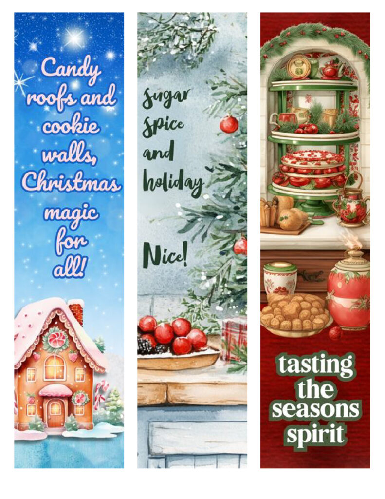 Gingerbread Dreams and Festive Scenes - 15 Free Printable Holiday Bookmarks