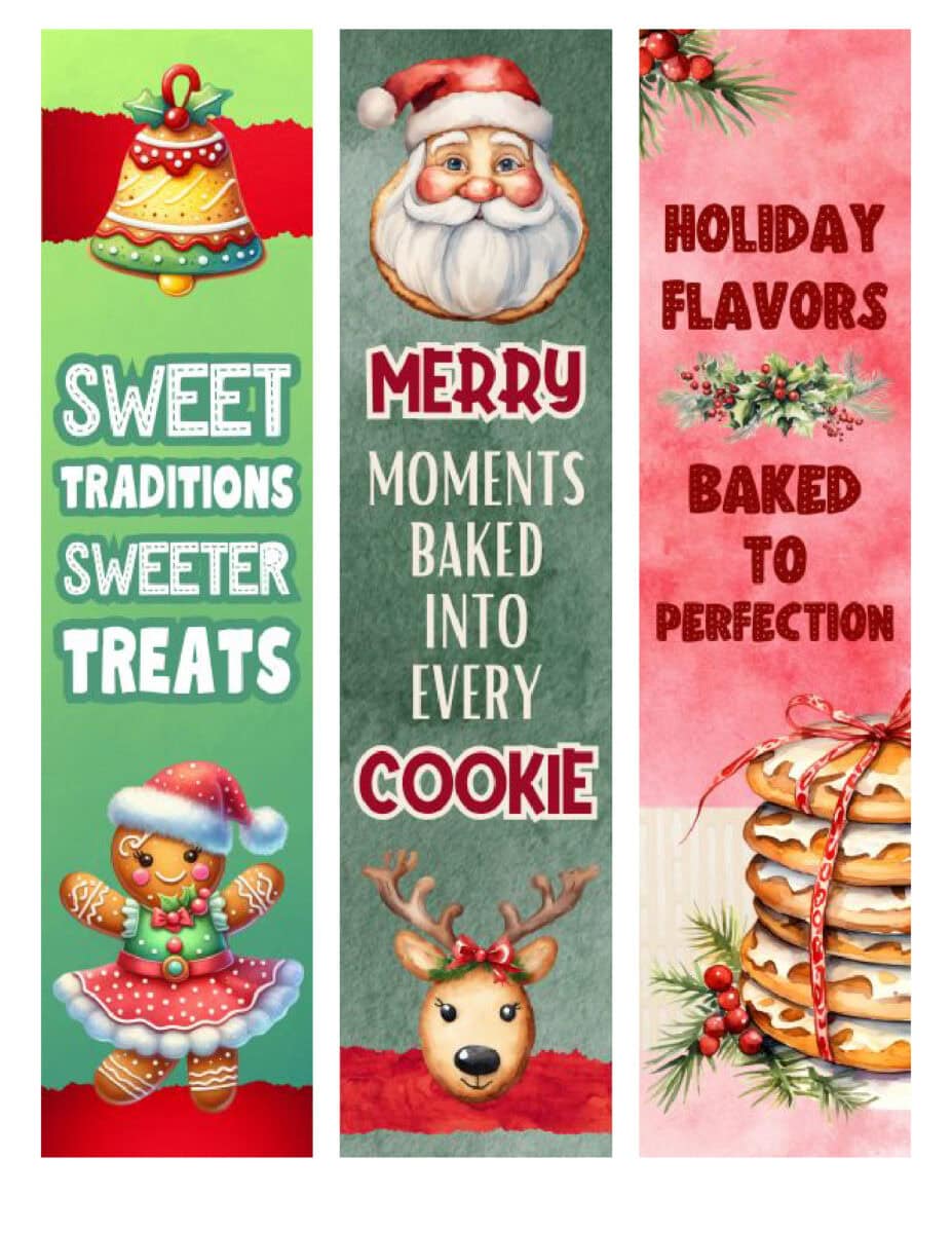 15 Christmas Cooking Bookmarks – Free Printable – Marketing Artfully