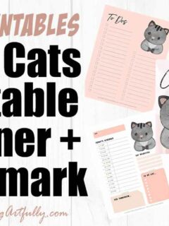 Gray and Pink Cats Planner - Free Printable