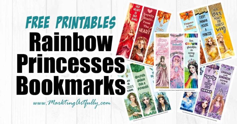 15 Free Printable Rainbow Princess Bookmarks