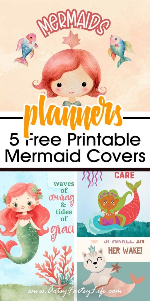 5 Free Mermaid Planner (or Journal) Covers