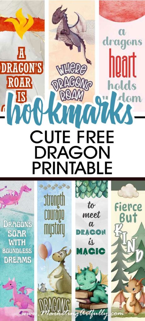 Cute Dragon Free Printable Bookmarks
