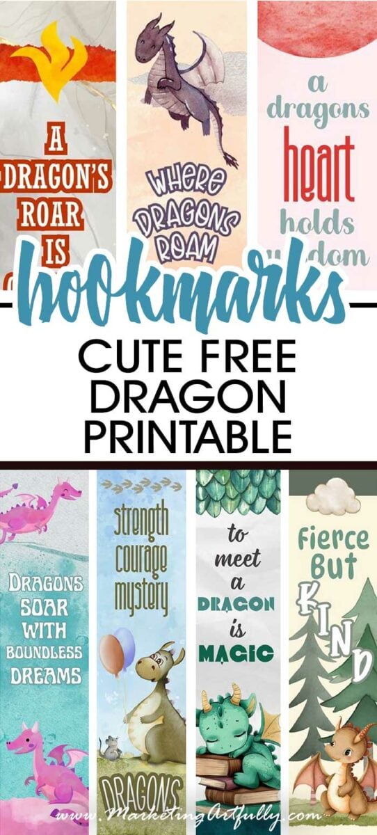 15 Cute Dragon Free Printable Bookmarks – Marketing Artfully