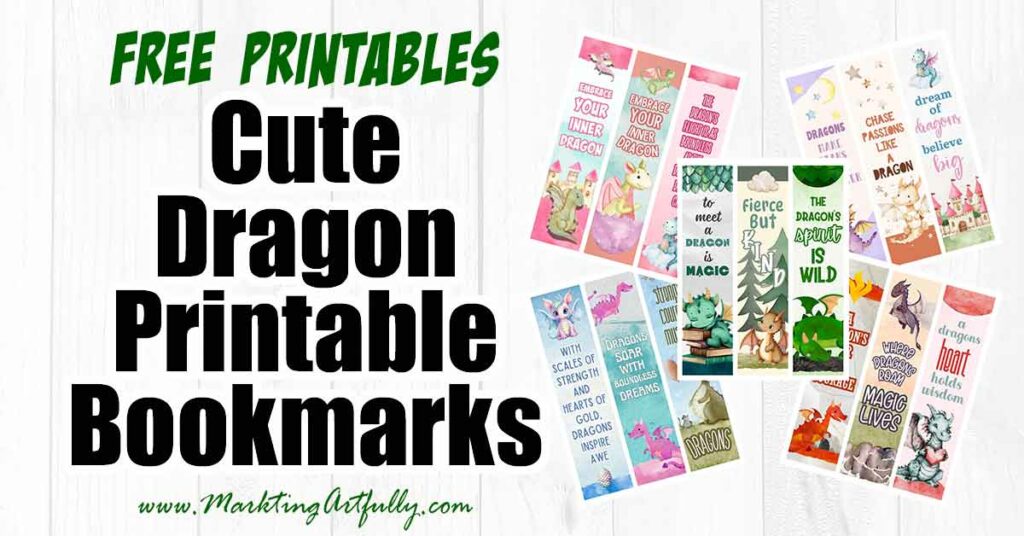 Cute Dragon Free Printable Bookmarks
