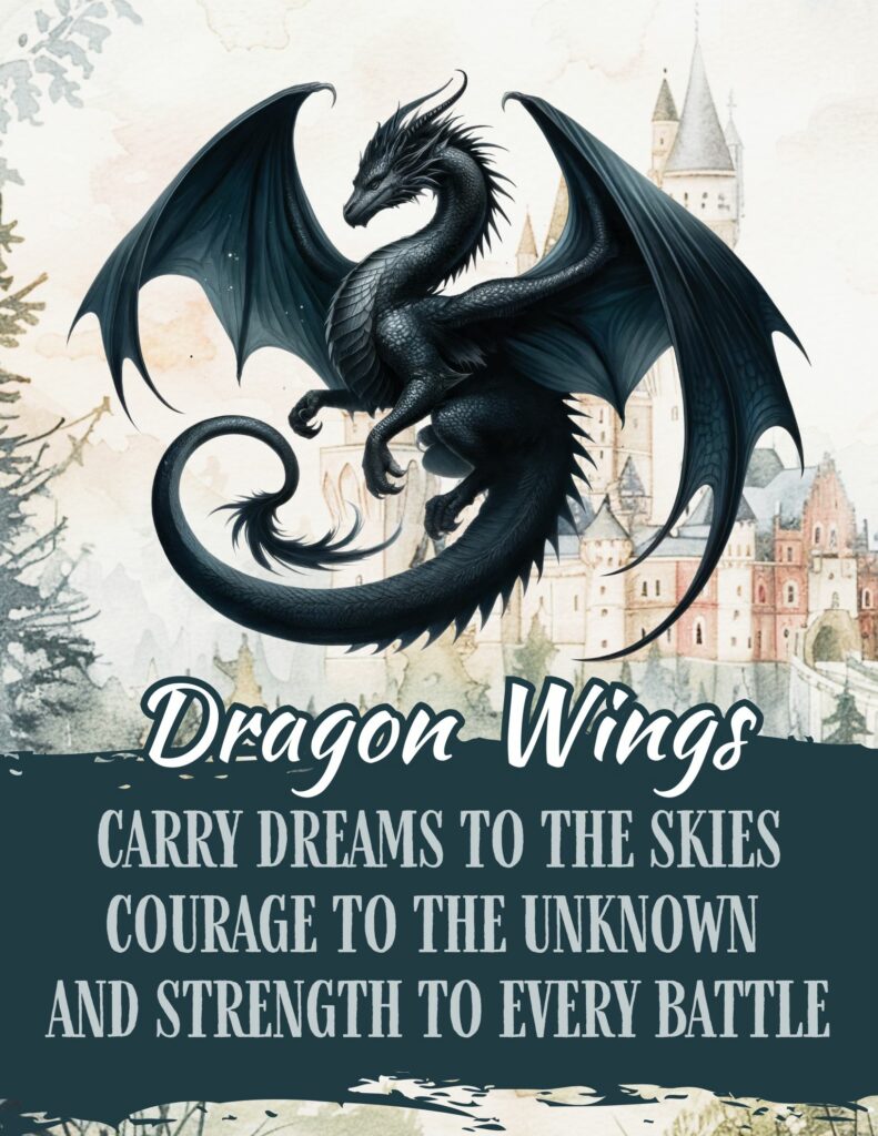 Dragon Wings Carry Dreams To The Sky - Free Printable Planner Cover