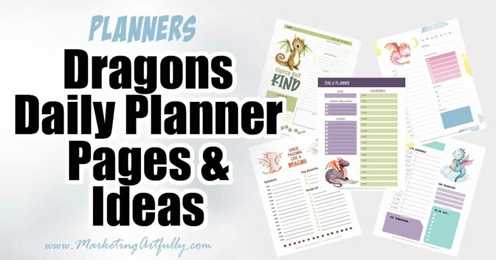 5 Cute Dragons Daily Planner Ideas 