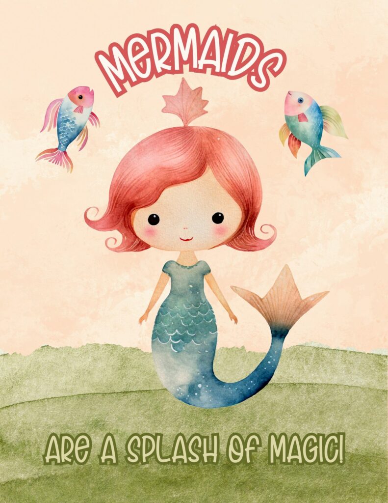 Mermaids Are A Splash of Magic - Free Planner Cover Ideas