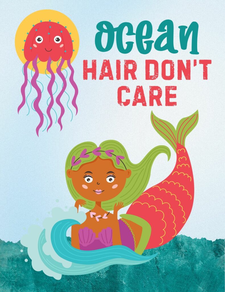 Ocean Hair Don't Care - 5 Free Mermaid Planner Covers