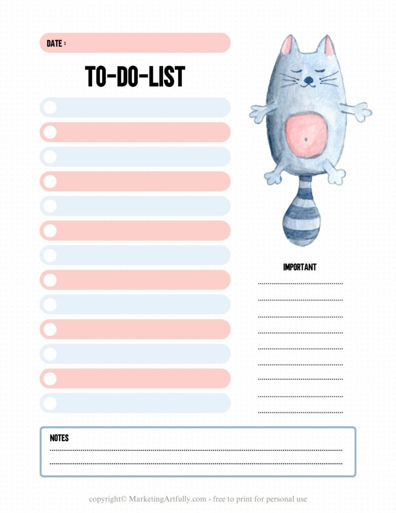 Love Cats To Do List