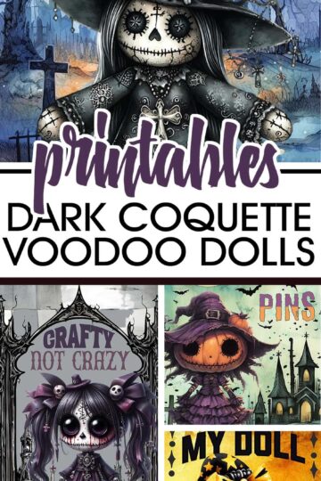 Dark Goth Coquette Voodoo Dolls Journal or Planner Covers