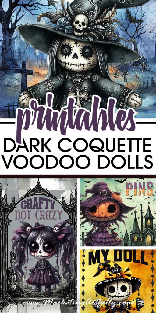 Dark Goth Coquette Voodoo Dolls Journal or Planner Covers