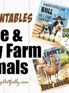 5 Quirky Farm Animal Printables: Fun Sayings for Planners, Journals and Wall Art!