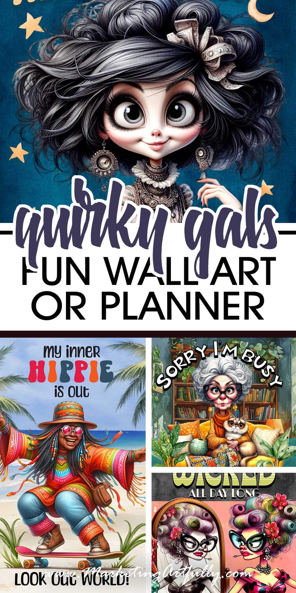 5 Quirky Women - Free Printables for Wall Art & Planner Covers