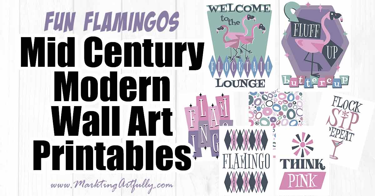 Mid Century Modern Flamingo Gallery Printables
