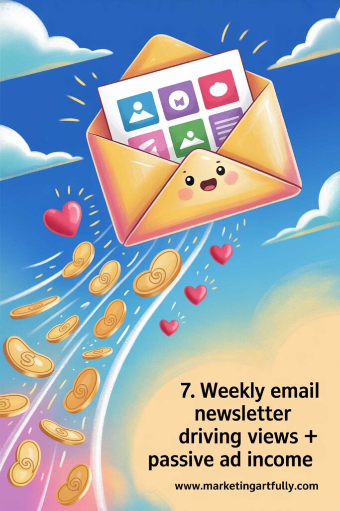 7. Weekly Email Newsletter – Driving Views + Passive Ad Income 7. Weekly Email Newsletter – Driving Views + Passive Ad Income