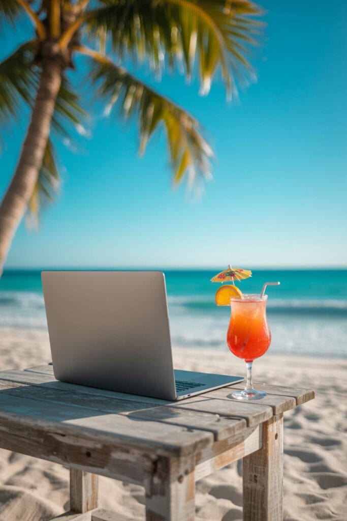 6. Laptop on a Tropical Beach - Wealth Building Vision Board 6. Laptop on a Tropical Beach - Wealth Building Vision Board