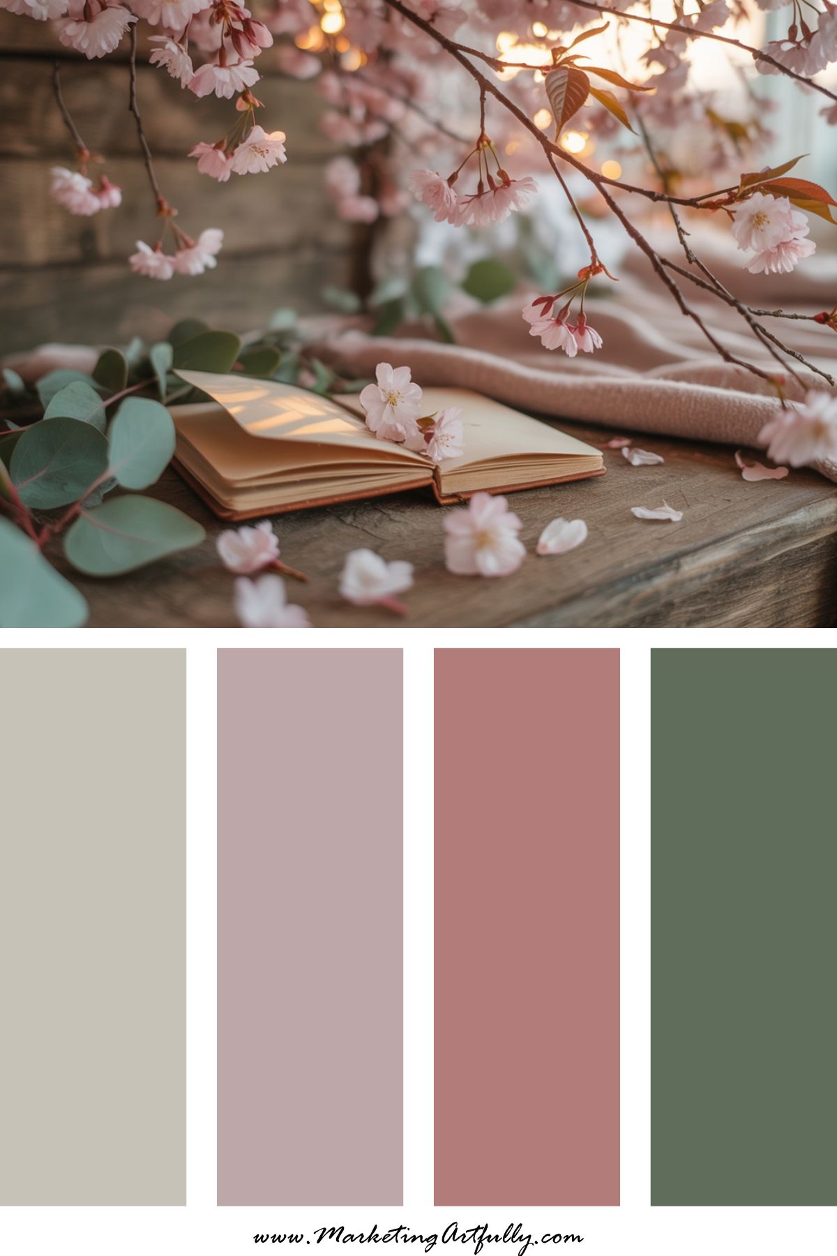 1. 🌷 Blush Pink + Sage Green + Ivory