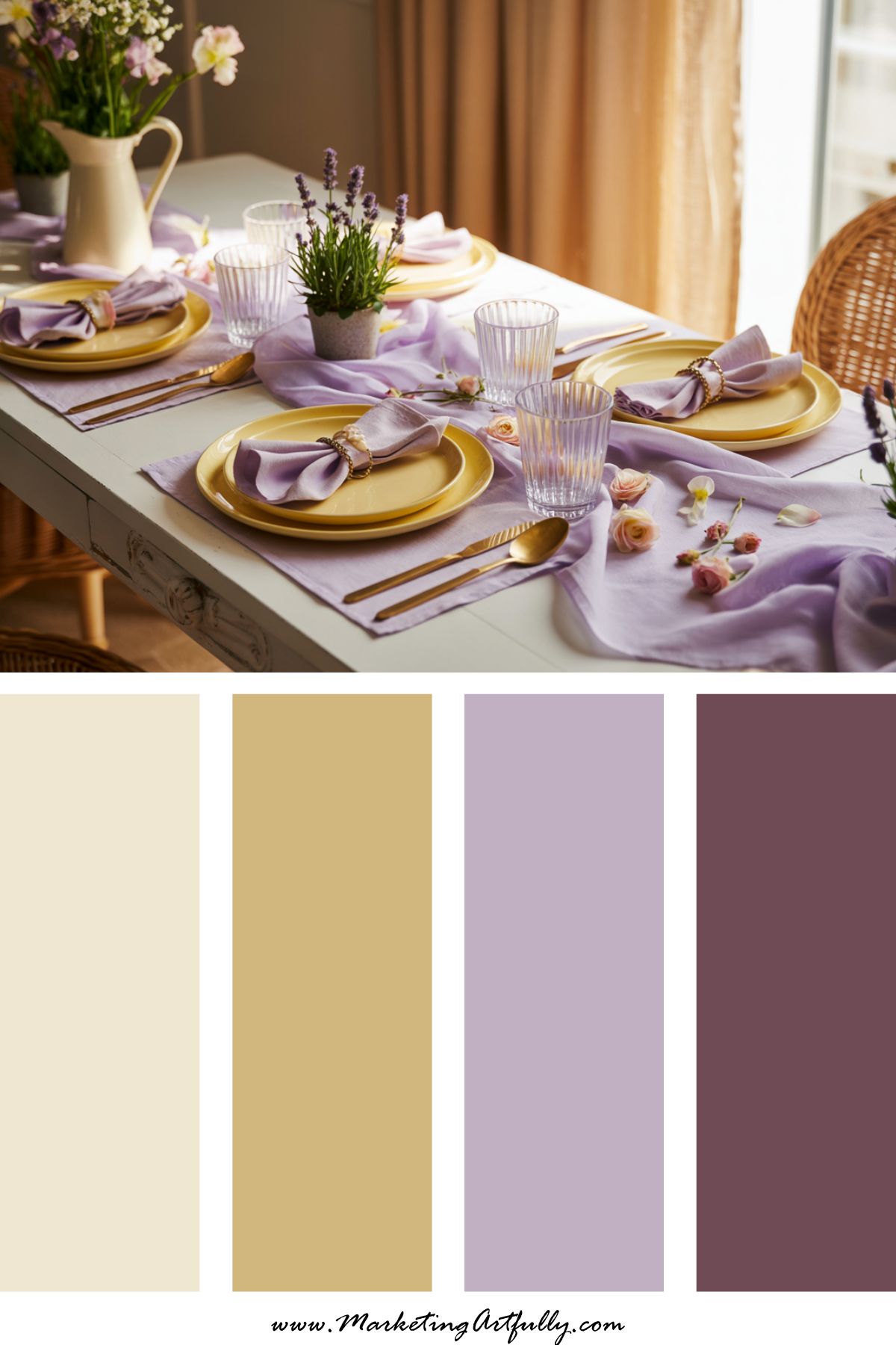 4. 🪻 Periwinkle + Butter Yellow + Rose