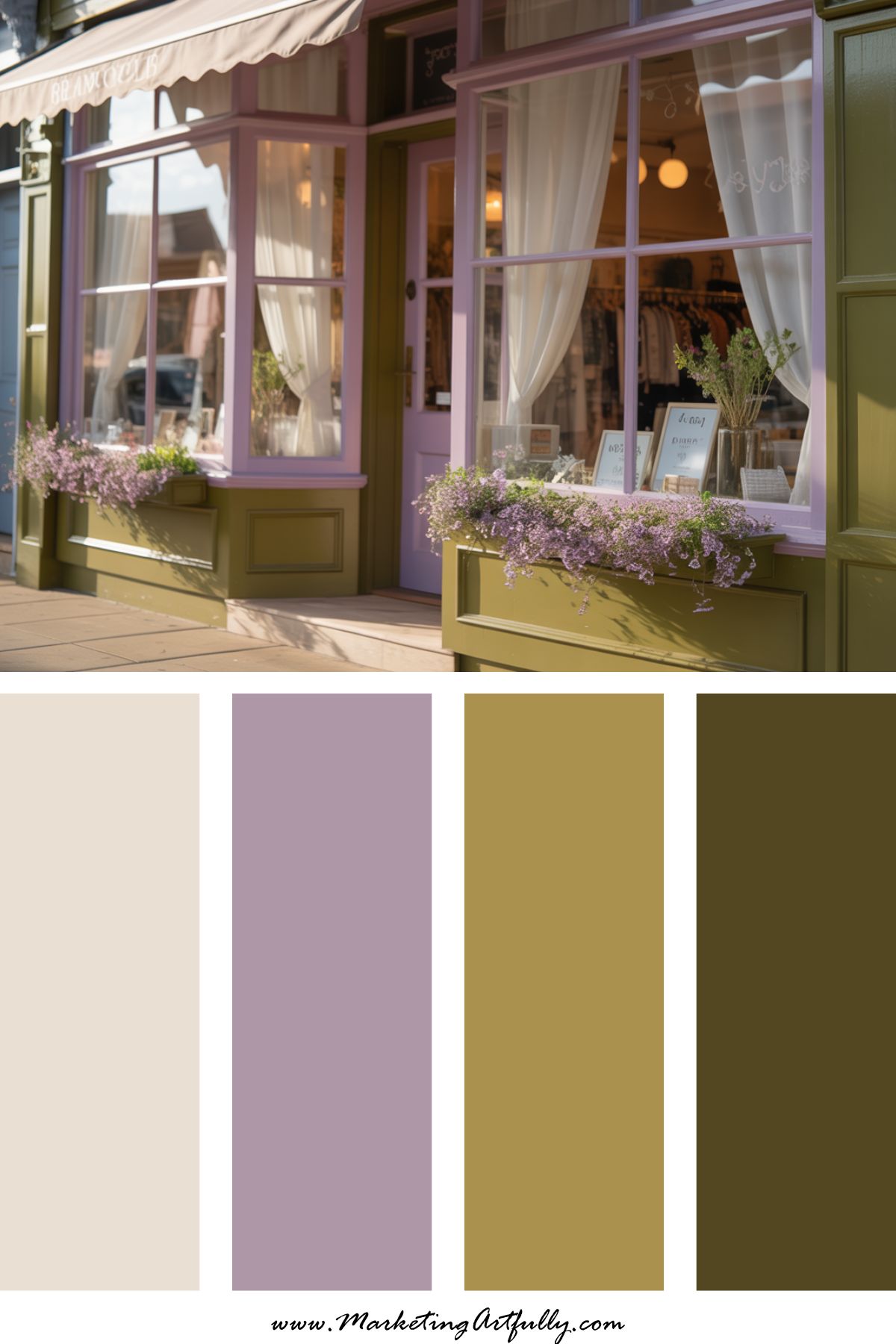 8. 🌿 Olive Green + Lilac + Warm White