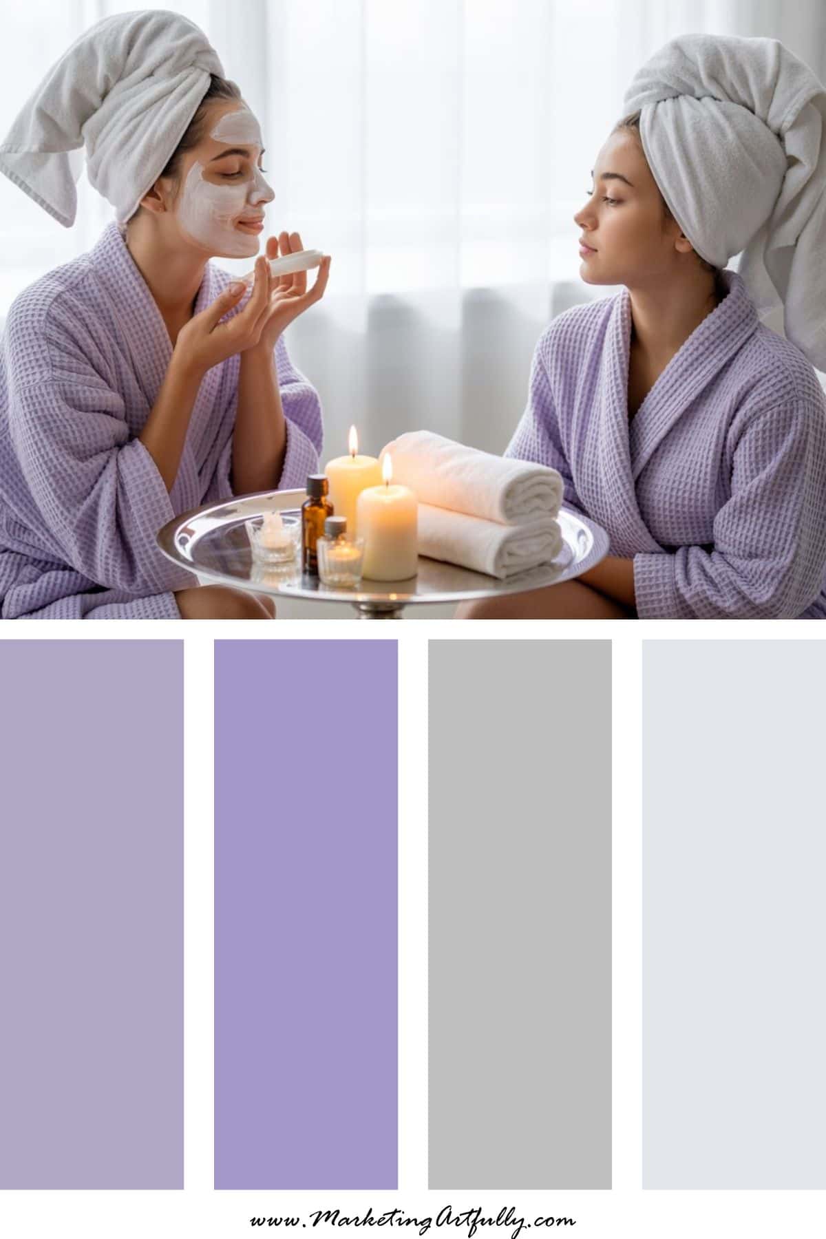9 Mothers Day Color Palettes - 3. Lavender + Silver + Soft White