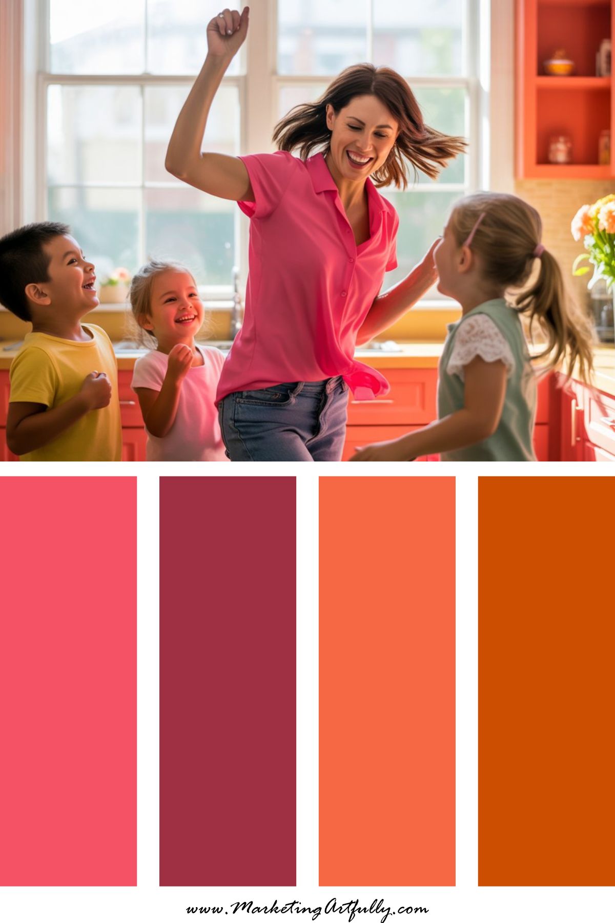 9 Mothers Day Color Palettes - 9. Hot Pink + Tangerine + Coral